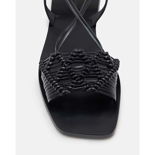 Allsaints Australia Womens Donna Leather Rope Strappy Sandals Black AU43-874